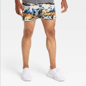 All In Motion blue/orange mens athletic running shorts